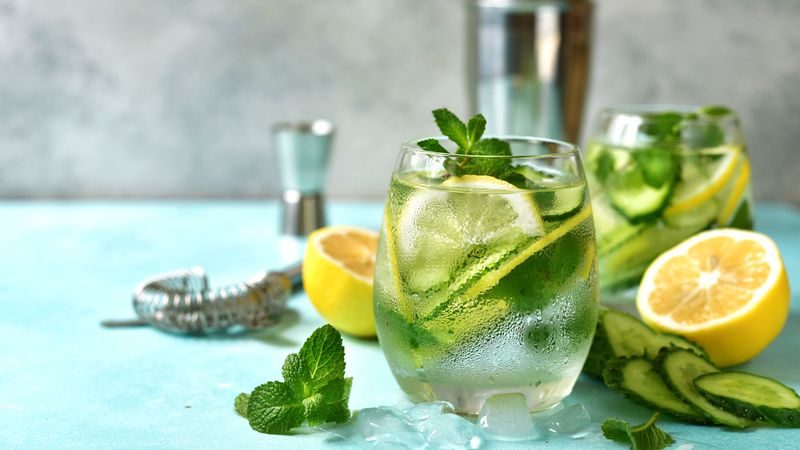 Instead of sweetened drinks, you can flavor tap water with fresh berries, fruits, and herbs.